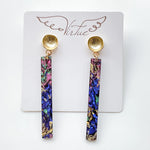 Virtue Jewelry Mardi Gras Acrylic Bar with Gold Post Earrings | Bella Lucca Boutique