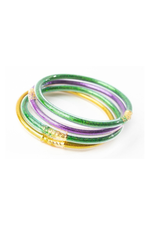 Mardi Gras Glitter Tube Jelly Bracelet Stack | Bella Lucca Boutique