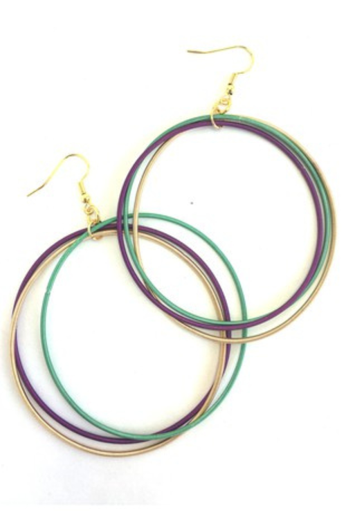 Mardi Gras Hoop Earrings | Bella Lucca Boutique