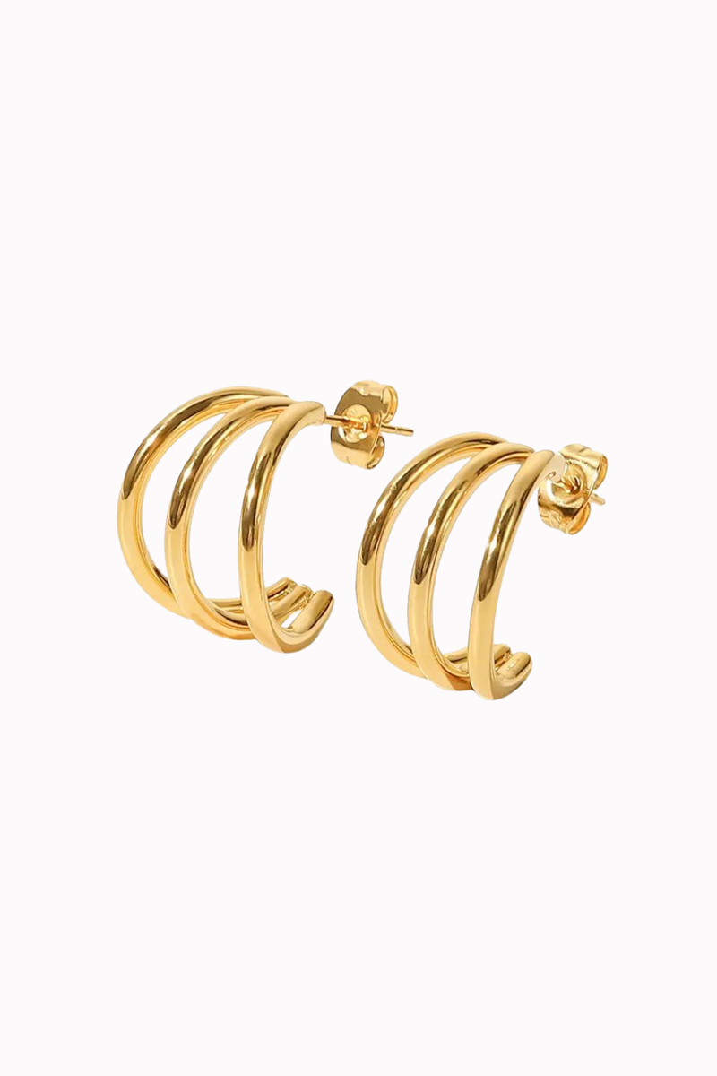 Small Gold Triple Drop Earrings | Bella Lucca Boutique