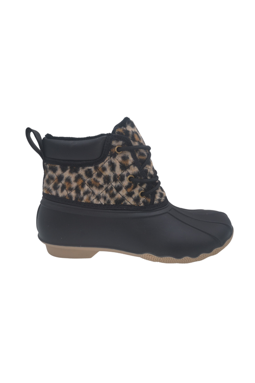 Black Leopard Print Short Rain Boots | Bella Lucca Boutique