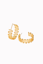 Gold Wavy Hoop Earrings | Bella Lucca Boutique 