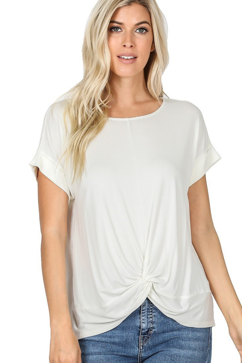 KNOT FRONT BLOUSE | CREAM