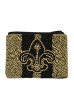 Beaded Fleur De Lis Mini Coin Purse | Bella Lucca Boutique
