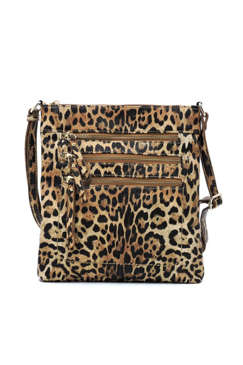 Vegan Leopard Satchel Crossbody | Bella Lucca Boutique