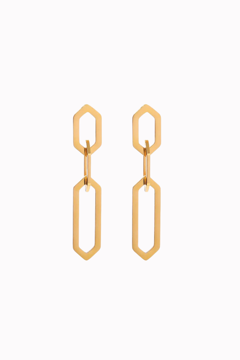 Triple Geometric Drop Link Earrings | Bella Lucca Boutique 