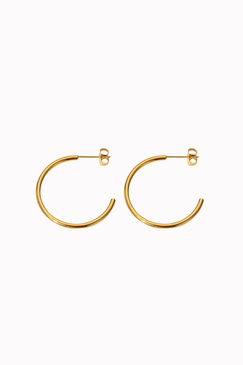Simplicity Gold Medium Hoops | Bella Lucca Boutique 