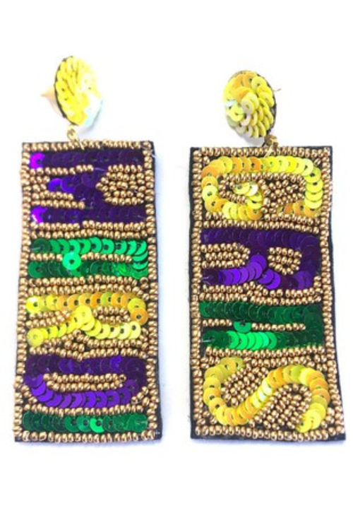 Mardi Gras Sequin Drop Earrings | Bella Lucca Boutique