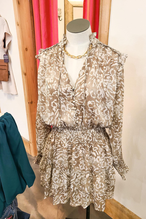 Women's Animal Print Smocked Mini Dress | Bella Lucca Boutique