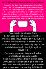 Face Cover Guidelines & Disclaimer | Bella Lucca Boutique