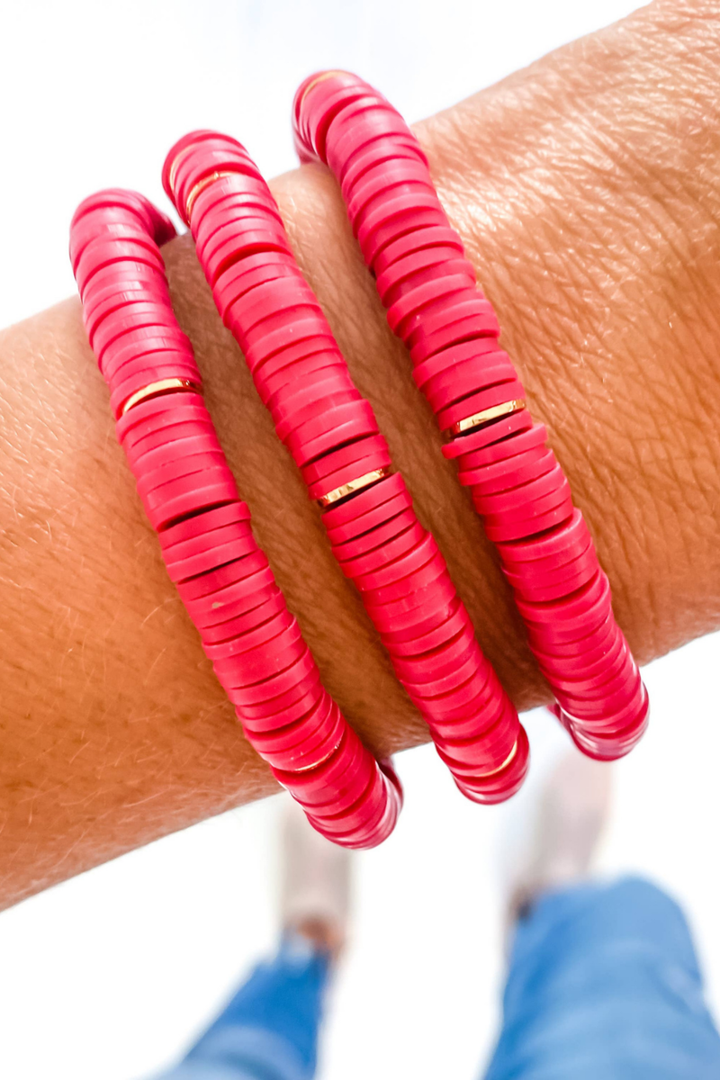 Red Heishi Bracelet | Bella Lucca Boutique