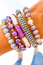 Purple Bracelet Stack Mardi Gras Bracelet Set | Bella Lucca Boutique
