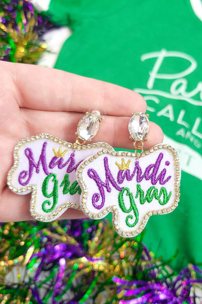 Mardi Gras Rhinestone Post Earrings | Bella Lucca Boutique