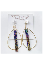 Virtue Jewelry Mardi Gras Gold Teardrop Bale Hoop Earrings | Bella Lucca Boutique