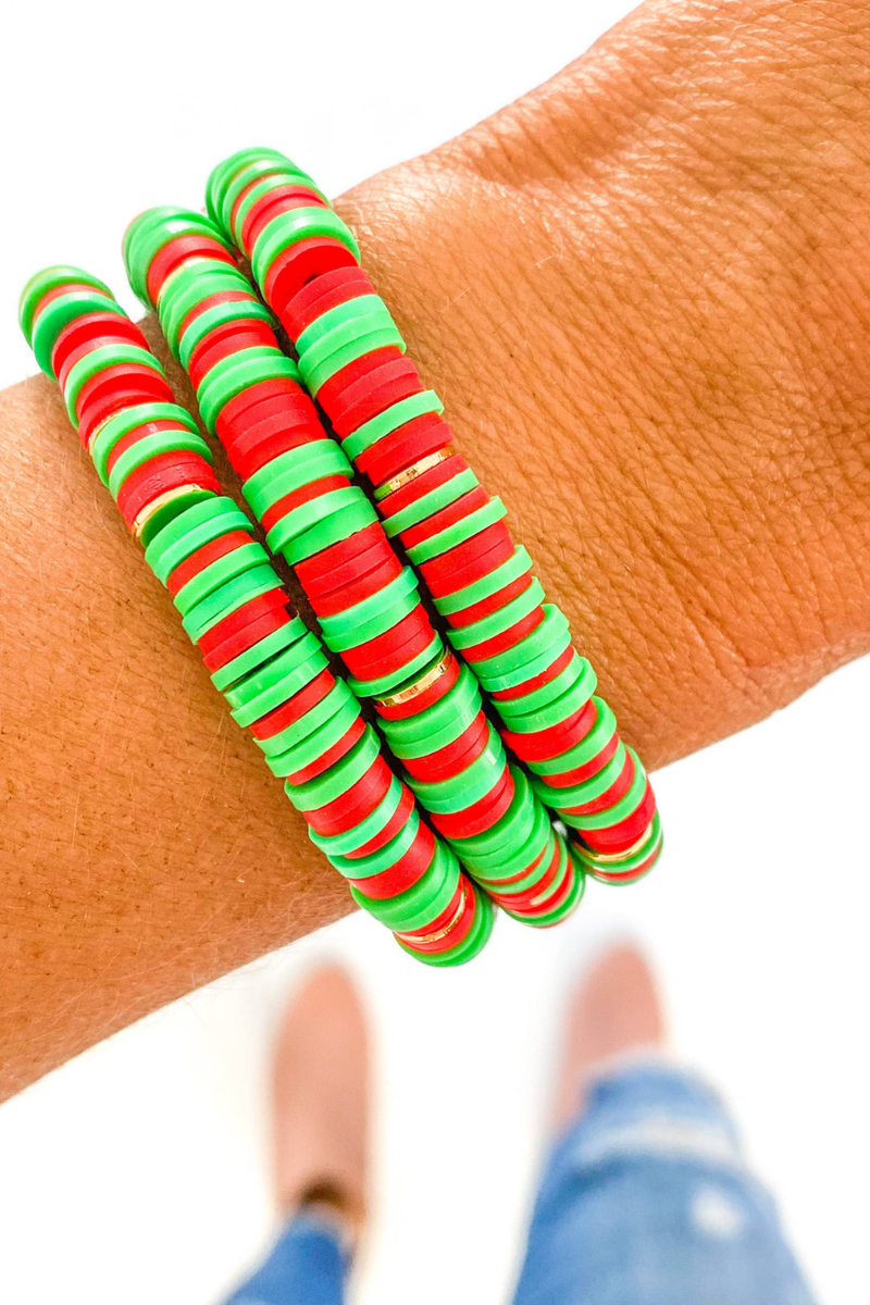 Grinch Red & Green Heishi Bracelet | Bella Lucca Boutique