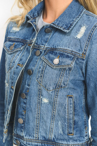 Distressed Denim Jean Jacket | Bella Lucca Boutique