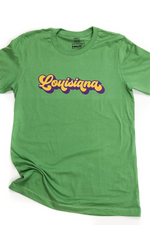 Mardi Gras Graphic Tee Louisiana Retro Script | Bella Lucca Boutique