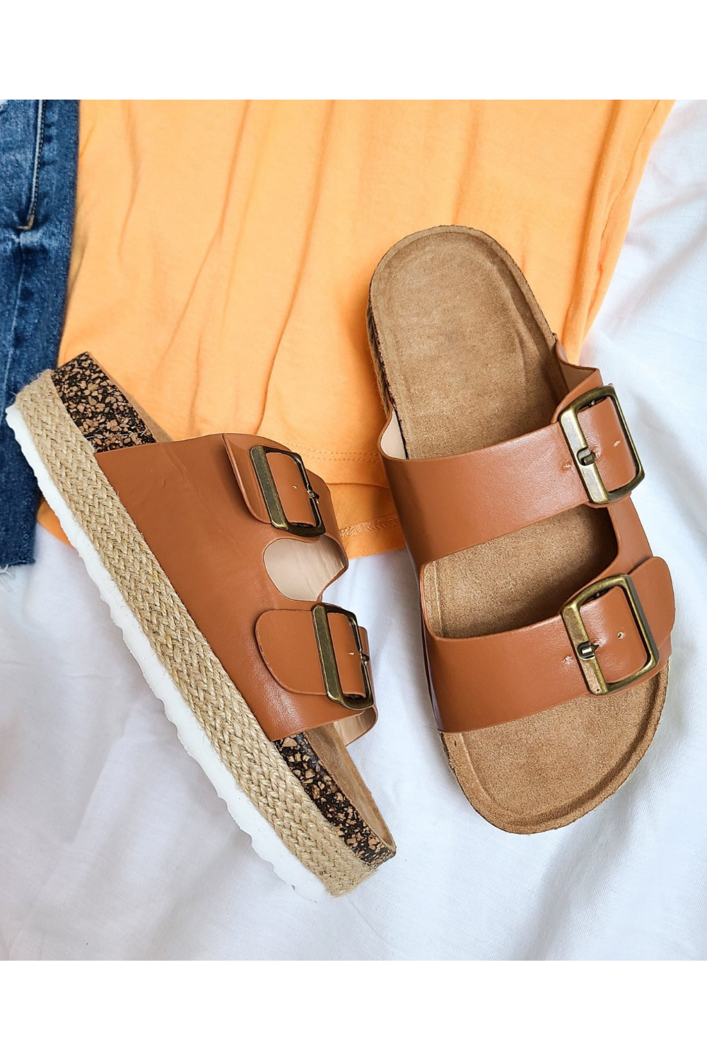 Inspired Birkenstock Two Strap Platform Sandal | Bella Lucca Boutique