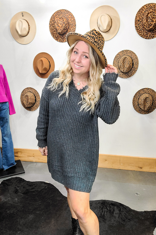 Oversized Vegan Leopard Wide Brim Hat | Bella Lucca Boutique