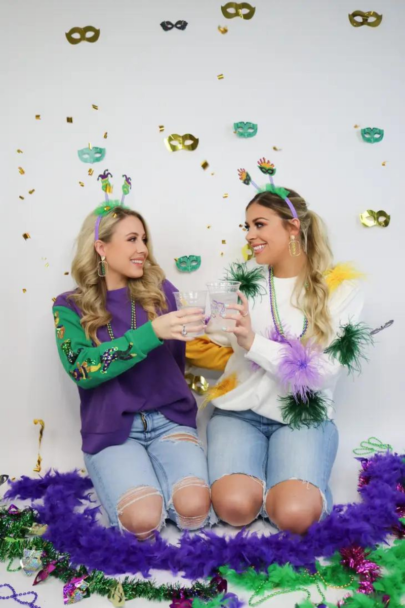 Taylor Shaye Earrings Mardi Gras Stick Hoops | Bella Lucca Boutique
