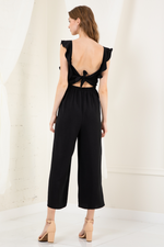 Women's Solid Black Wide Leg Jumpsuit | Bella Lucca Boutique