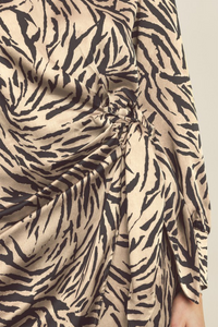 Satin Wrap Dress Black | Bella Lucca Boutique