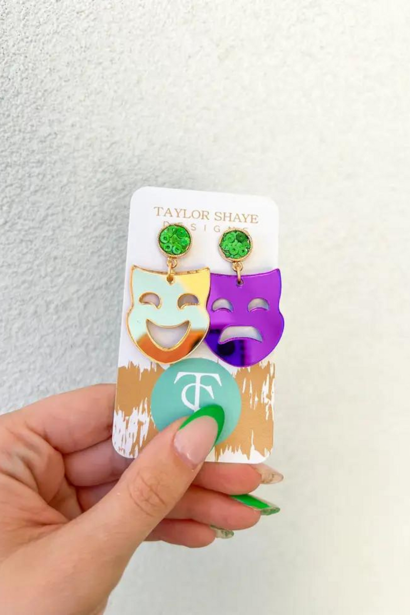 Taylor Shaye Earrings Mardi Gras Carnevale Drops | Bella Lucca Boutique