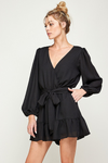Solid Black Dressy Ruffled Romper | Bella Lucca Boutique