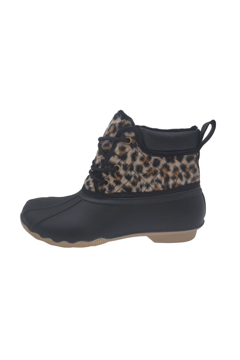 Black Leopard Print Short Rain Boots | Bella Lucca Boutique