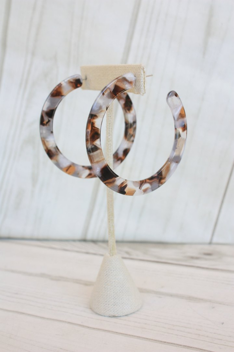 Virtue Jewelry Large Acrylic Hoop Earrings | Bella Lucca Boutique