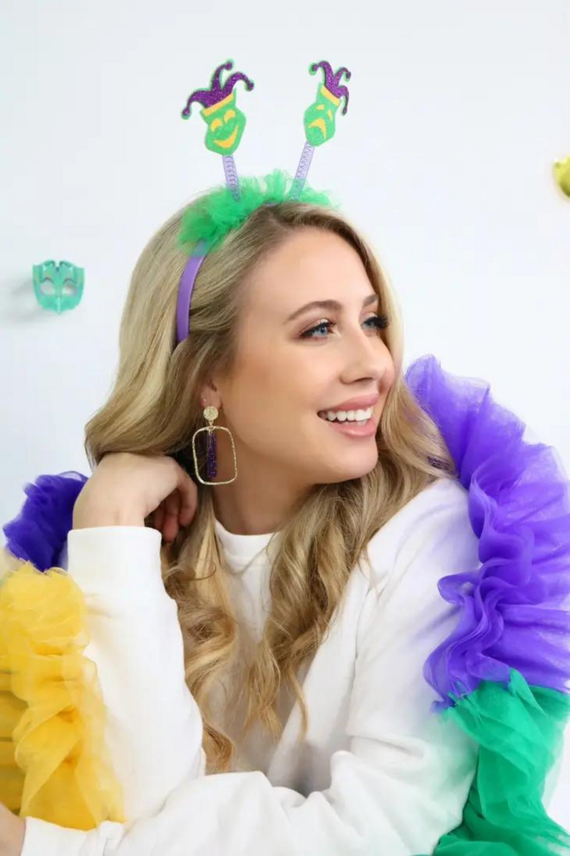 Taylor Shaye Earrings Mardi Gras Stick Hoops | Bella Lucca Boutique