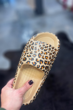 Lightweight Waterproof Cheetah Platform Slides | Bella Lucca Boutique