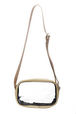 Clear Transparent Stadium Approved Bag Small Gold | Bella Lucca Boutique