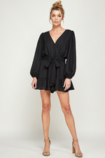 Solid Black Dressy Ruffled Romper | Bella Lucca Boutique