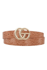 Faux Leather Belt With Gold GO Buckle | Bella Lucca Boutique