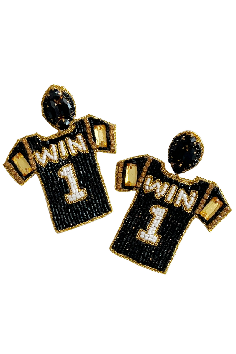 Taylor Shaye Designs Saints Jersey Earrings | Bella Lucca Boutique