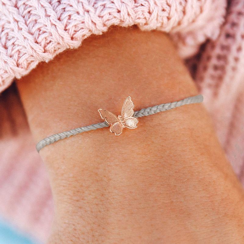 Pura Vida Butterfly In Flight Charm Bracelet  | Light GreyPura Vida Butterfly In Flight Charm Bracelet | Bella Lucca Boutique