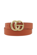 Clay Faux Leather Belt with Matte Gold Metal Buckle | Bella Lucca Boutique