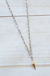 PAPERCLIP NECKLACE | GOLD PYRAMID CHARM