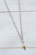 PAPERCLIP NECKLACE | GOLD PYRAMID CHARM