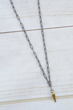 PAPERCLIP NECKLACE | GOLD PYRAMID CHARM