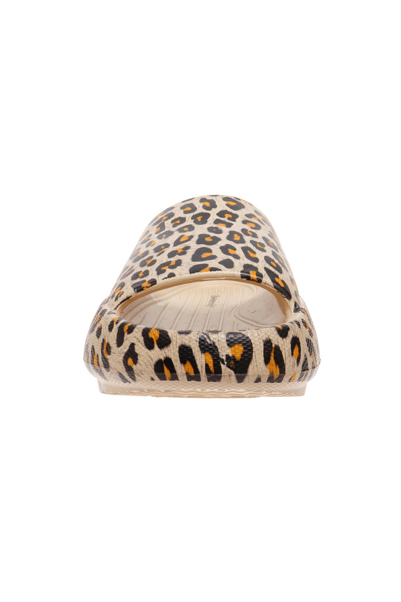 Lightweight Waterproof Cheetah Platform Slides | Bella Lucca Boutique