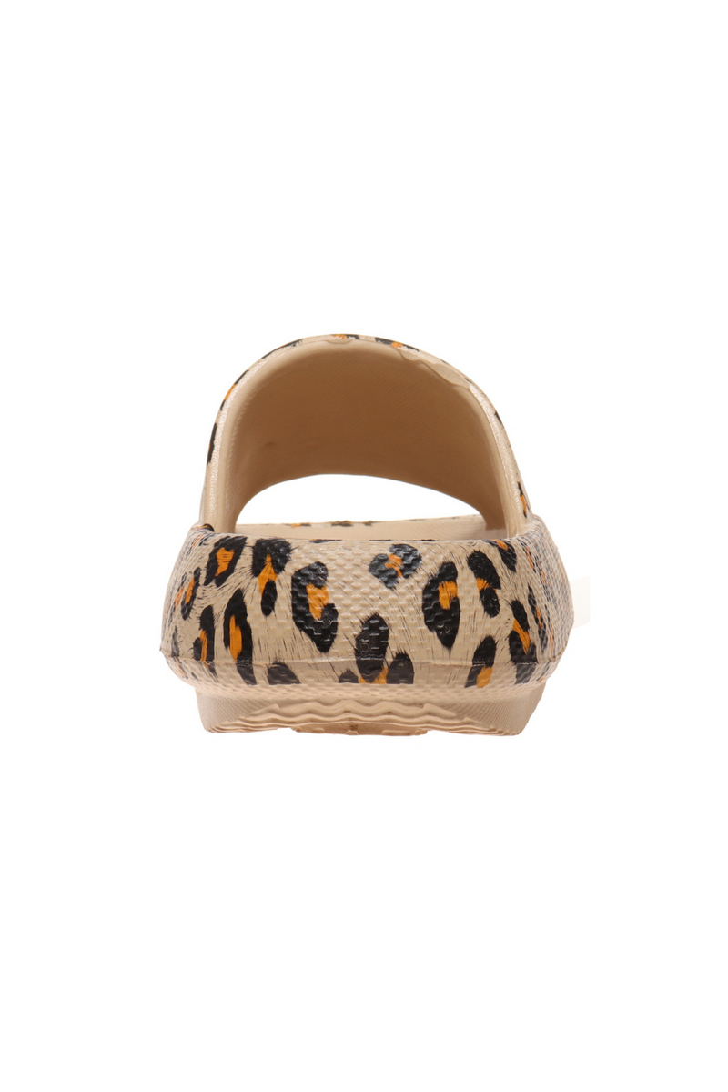 Lightweight Waterproof Cheetah Platform Slides | Bella Lucca Boutique