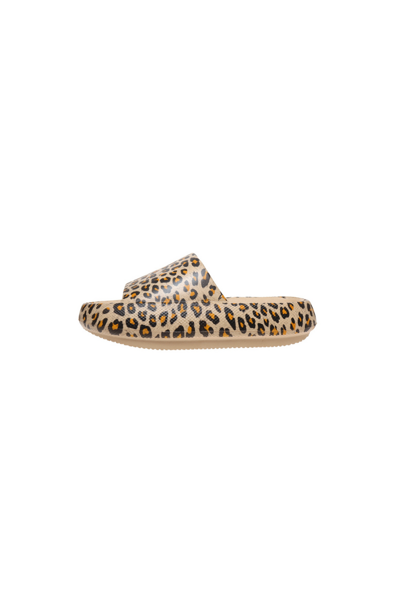 Lightweight Waterproof Cheetah Platform Slides | Bella Lucca Boutique