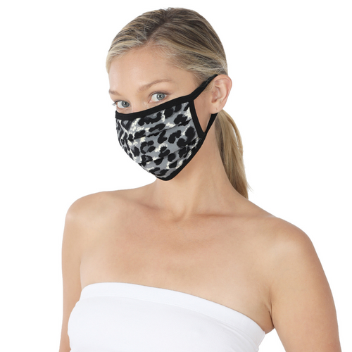 Grey Cheetah Face Mask | Bella Lucca Boutique