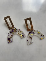 Purple & Gold Drop LSU Earrings | Bella Lucca Boutique