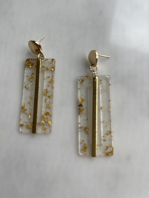 Gold Acrylic Drop Earrings | Bella Lucca Boutique