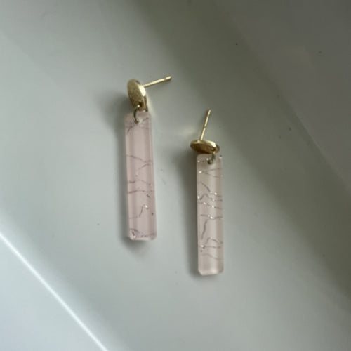 Mini Acrylic Bar Earrings Light Pink | Bella Lucca Boutique
