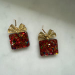 Acrylic Confetti Gift Box Present Earrings | Bella Lucca Boutique