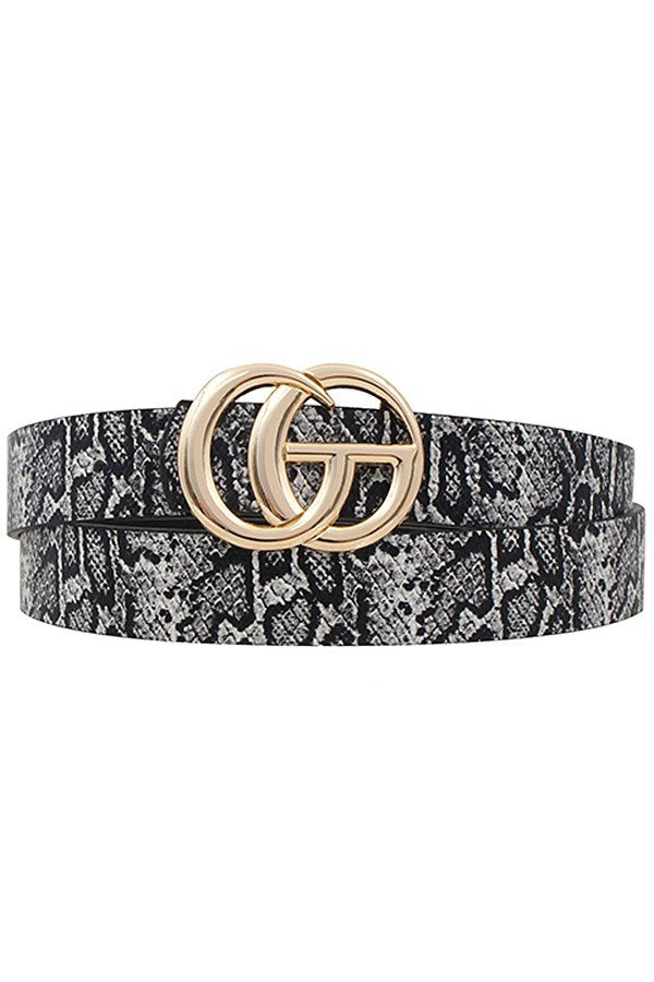 Faux Leather Belt With Gold GO Buckle | Bella Lucca Boutique